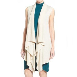 $150 HALOGEN Wool & Cashmere Drape Front Sweater Vest coat